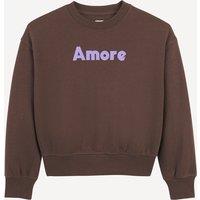 Slogan Print Sweatshirt with Crew Neck