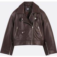 Signatures Thelma Leather Biker Jacket with Zip-Up Closure