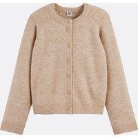 Chunky Knit Cardigan with Crew Neck
