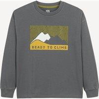 Mountain Print T-Shirt with Long Sleeves