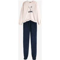 Velour Pyjamas with Feet, Rabbit Print