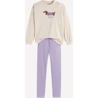 Fleece-Lined Pyjamas with Dachshund Print