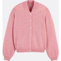 High Neck Cardigan in Chunky Alpaca Blend Knit