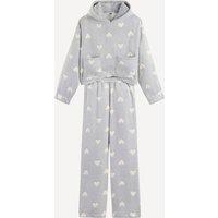 Long Sleeve Pyjamas in Fleece with Hearts