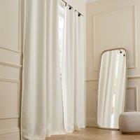 Private Washed Linen Curtain with Leather Tab Top Header
