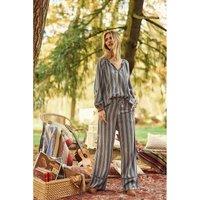 Paha Wide Leg Trousers in Striped Cotton