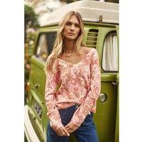 Margot Floral Print Jumper with V-Neck