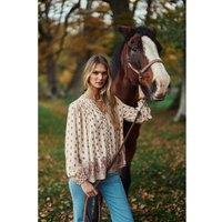 Brune Printed Draping Blouse in Loose Fit