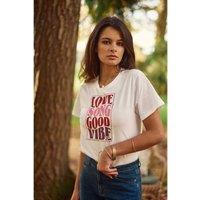 Tsong Printed Cotton T-Shirt with Short Sleeves