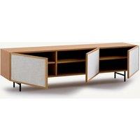 Pletenice TV Cabinet in Oak Veneer and Fabric