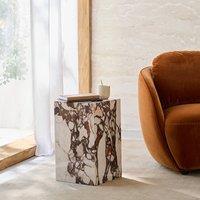 Alcana Side Table in Marble-Effect Ceramic