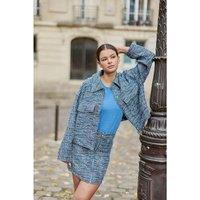 Vane Oversized Cropped Jacket in Tweed