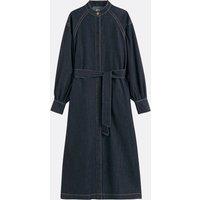 Denim Full Maxi Dress with Long Sleeves