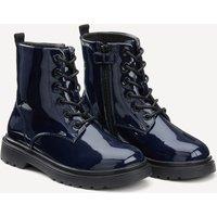 Kids Patent Lace-Up Boots