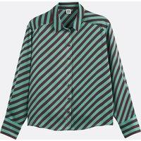 Striped Satin Shirt with Long Sleeves