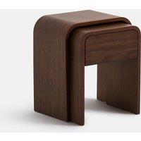 Vence Nest of Bedside Tables in Walnut Veneer