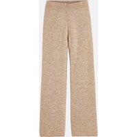Wide Leg Trousers in Knitted Fabric with High Waist