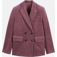 Long Velour Blazer with Loose Fit