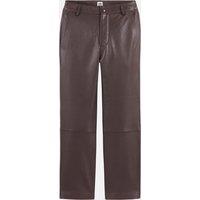 Leather Straight Ankle Grazer Trousers