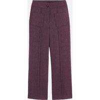 Straight Trousers with 7/8th Length and Chevron Motif