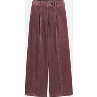 Pleated Wide Leg Trousers with High Waist in Corduroy