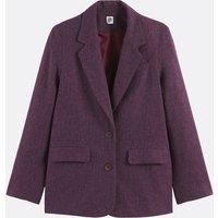 Long Loose Fit Chevron Print Blazer