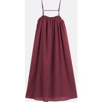 Flared Long Dress with Shoestring Straps