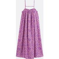 Floral Print Flared Dress with Shoestring Straps