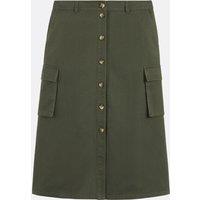 Full Skirt in Cotton Buttoned At Front