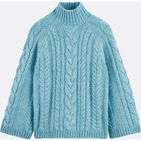 Cable Knit Jumper with High Neck