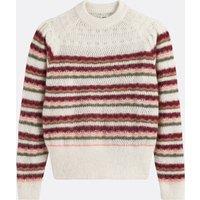 Striped Alpaca/Wool Blend Jumper with Crew Neck