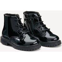 Kids Patent Boots with Zip and Laces