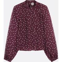 Polka Dot Shirt with High Neck