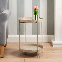 Marcie Round Scalloped Edge Side Table