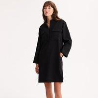 Short Shift Dress in Stretch Polyviscose