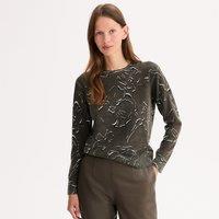 Printed Crew Neck Jumper in Fine Knit