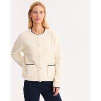 Short Buttoned Cardigan in Fine Knit