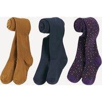 Pack of 3 Tights, Plain/Leopard Print