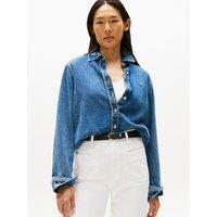 Lyocell Denim Shirt with Long Sleeves