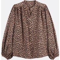Signatures Lise Shirt with Mandarin Collar in Leopard Print