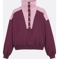 Buttoned Sweatshirt with Trucker Collar