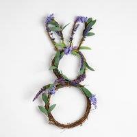 50cm Bunny Shaped Wreath in Purple