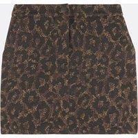 Straight Mini Skirt in Leopard Print