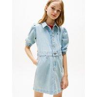 Denim Dress with Elbow Length Sleeves