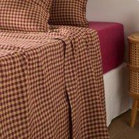 Aclie Bordeaux Flat Sheet in Washed Linen