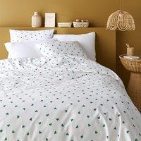 Scacco Duvet Cover Set in Green and 50% Recycled Cotton with Square Pillowcase