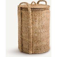 Tima Round Basket with Lid in Water Hyacinth H60cm