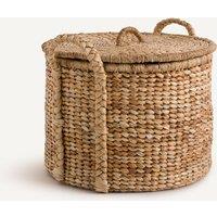 Tima Round Basket with Lid in Water Hyacinth 36.5cm