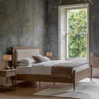 Ames Lime Wash Oak & Linen Pompom Bed