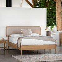 Hale Mid-Century Linen & Oak Bed